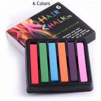     6 Hair Color Chalk Dye Soft Pastels Stick Crayons for The Hair Color Easy Temporary Coloured Salon K - 