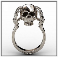  Hell Death Gold Skull Ring International R349 -  