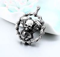  Bicycle Chain Skull Motorcycles Engine Pendant - 