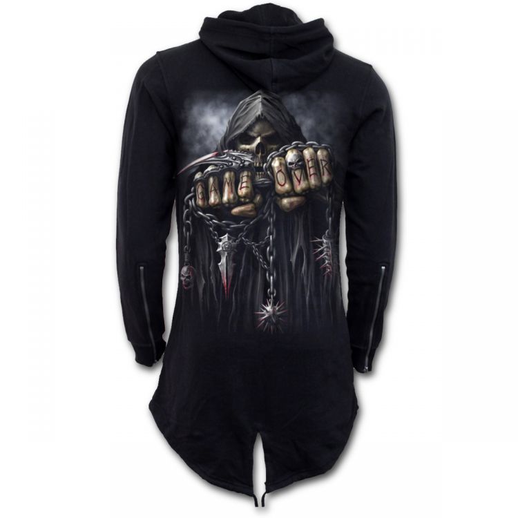  GAME OVER - Mens Fish Tail Zipper Hoody - Zip Sleeves Spiral Direct T026M471  2