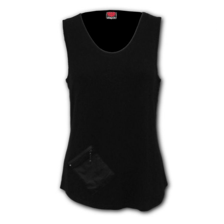 Жилет URBAN FASHION - Zip Pouch Vest Black - Изображение