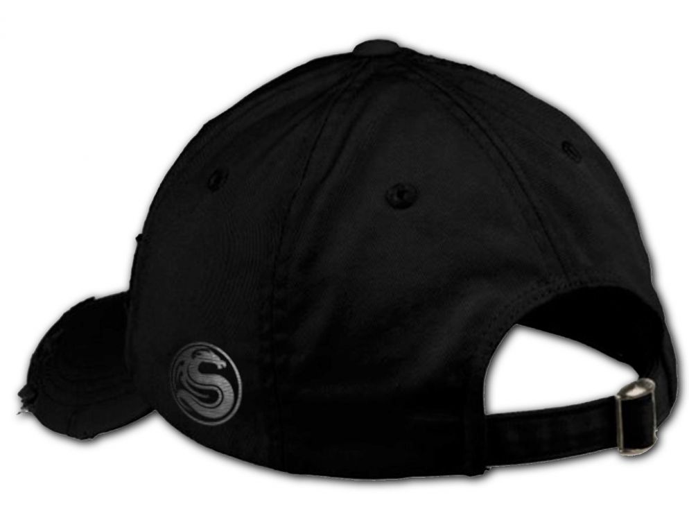  SKULL SCROLL - Baseball Cap Distressed with Metal Clasp Spiral Direct D089A806  2