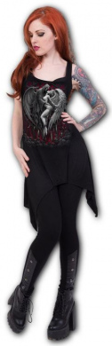  FORBIDDEN - Goth Bottom Camisole Dress Black Spiral Direct D098F105 -  
