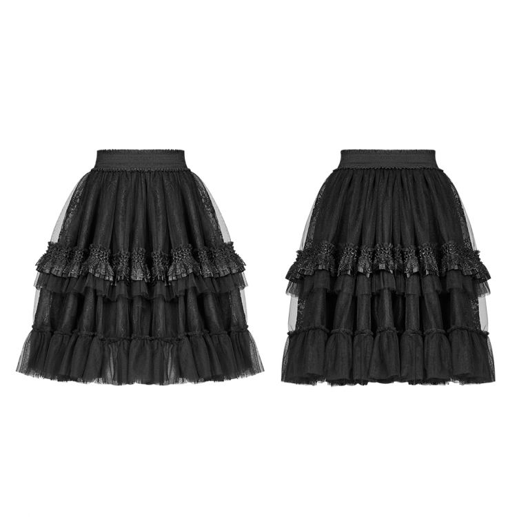  Lolita Short Half Skirt Pyon Pyon WLQ-093BQF/BK  1