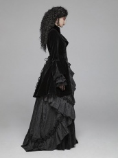  Gothic Lolita Medium Long coat Pyon Pyon WLY-089LCF/BK -  