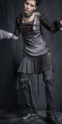  TROUSERS Punk Rave K-129/BK-BL  3