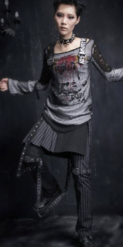  TROUSERS Punk Rave K-129/BK-BL  5
