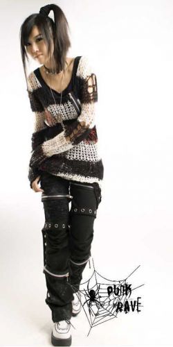  SWEATER Punk Rave M-001/BK-WH  4