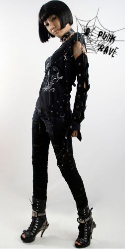  T-SHIRT Punk Rave T-056/BK-WH  1