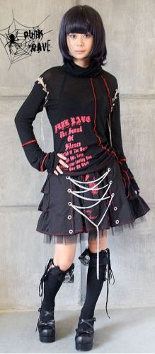  T-SHIRT Punk Rave T-165/BK-RD  1