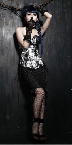  CORSET Punk Rave Y-387/BK-WH /  /  /  /  4