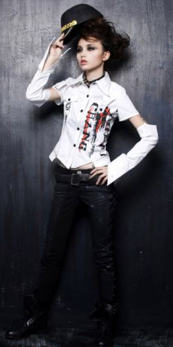 BLOUSE Punk Rave Y-292/WH  2