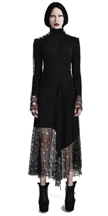 Длинное черное платье Punk Rave Q-294/BK / Теквир / Уличная одежда Готический стиль / Изображение 1
