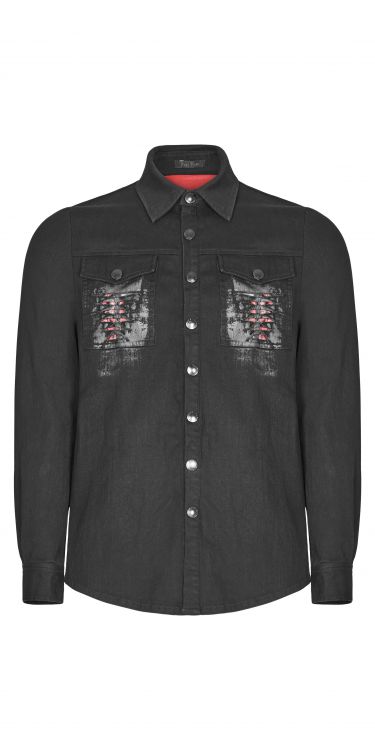 Рубашка Gothic Keel Shirt Punk Rave OY-946CCM/BK Изображение 1