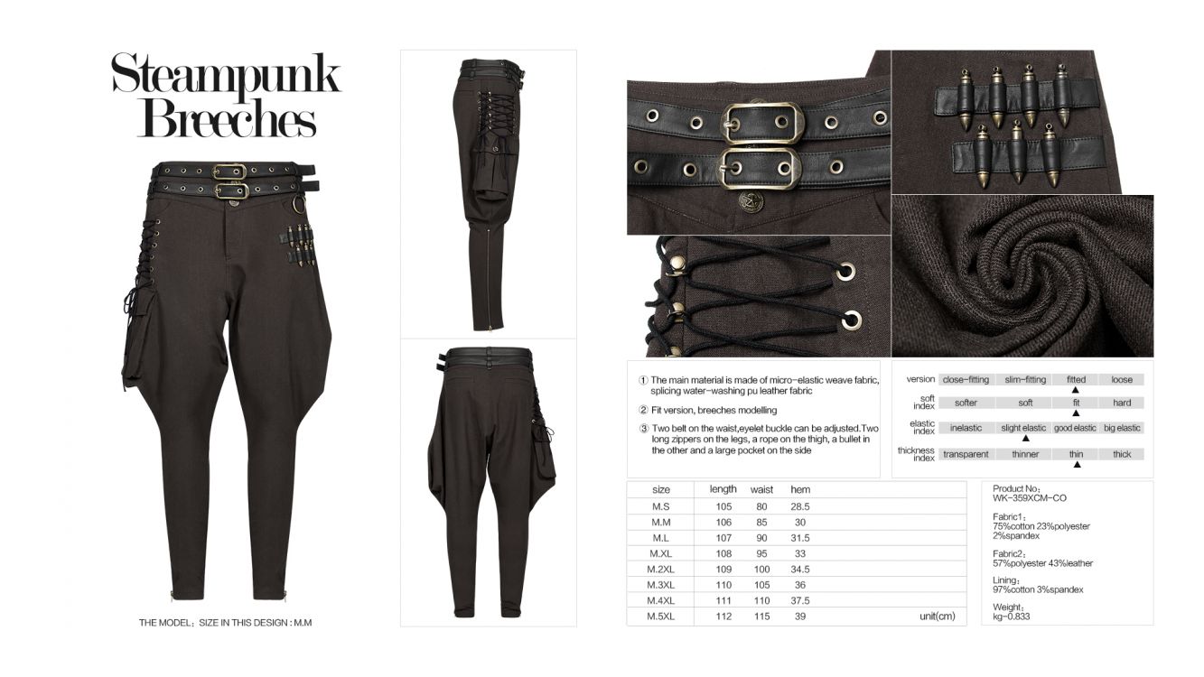 Steampunk Breeches Punk Rave WK-359XCM/CO  10