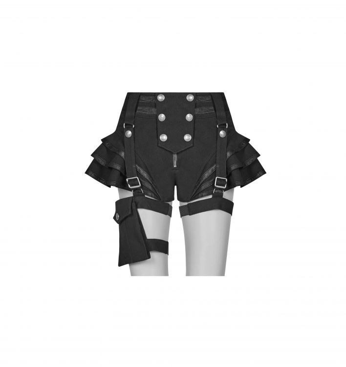  Steampunk Short Punk Rave WK-373XDF/BK  3