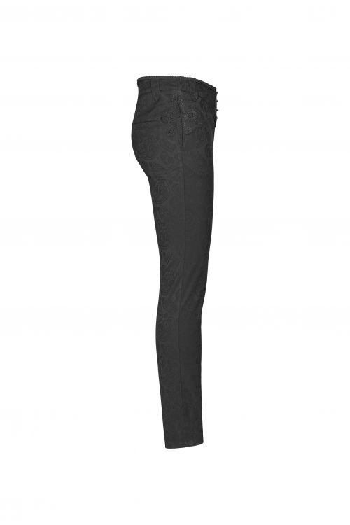 Брюки Gothic Floral Metal Swallow Black Suit Trousers Punk Rave WK-385XCM/BK Изображение 3