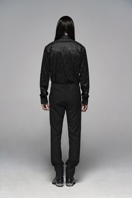Брюки Gothic Floral Metal Swallow Black Suit Trousers Punk Rave WK-385XCM/BK Изображение 7