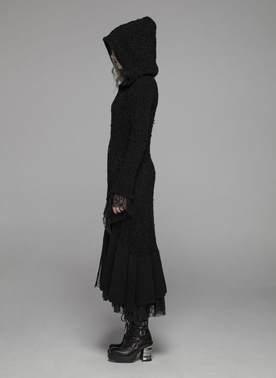  Gothic Thickened Woolen Cardigan Punk Rave WM-047HMF/BK  6