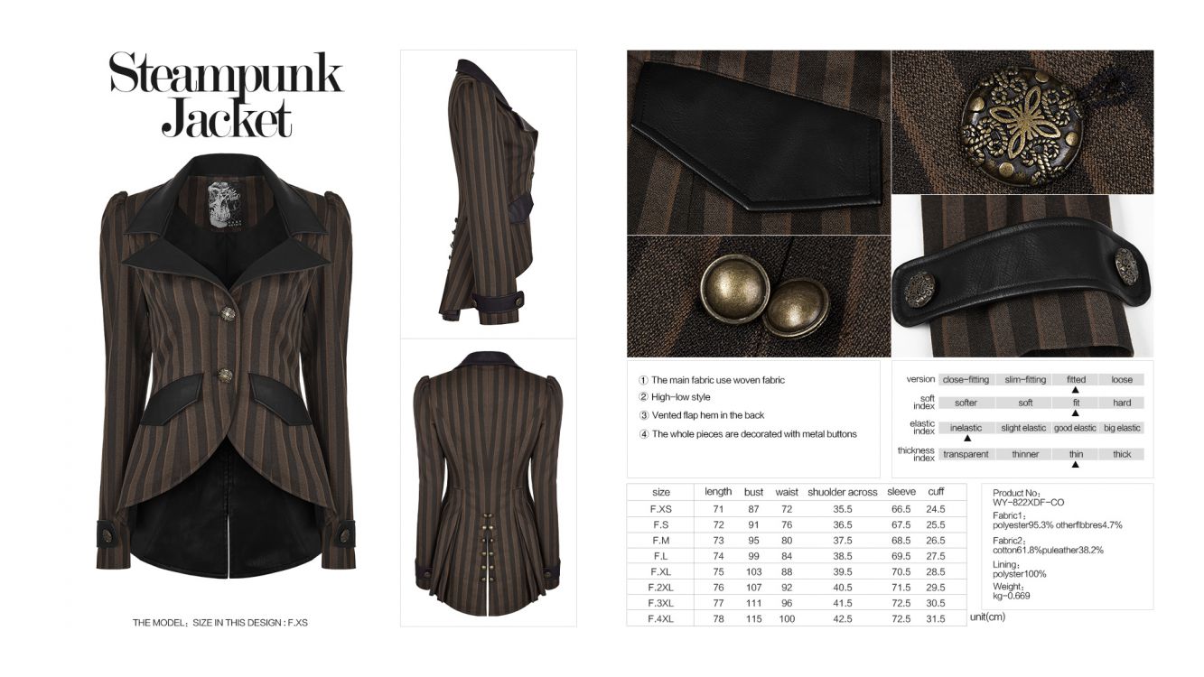  Steampunk jacket Punk Rave WY-822XDF/CO  10