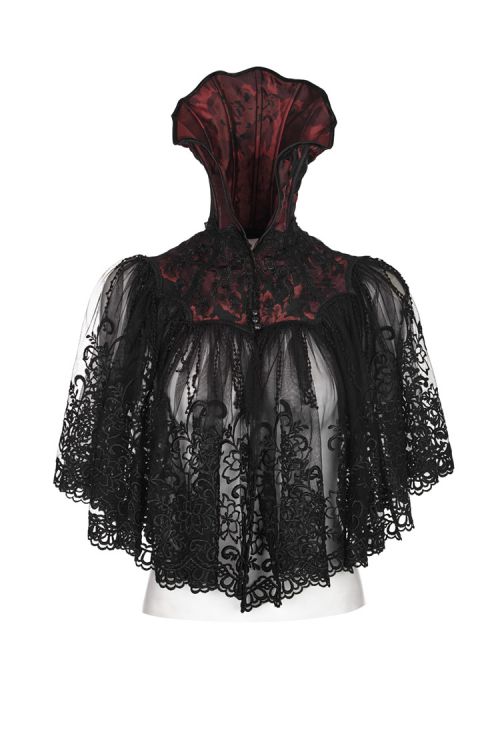  The gothic bat short cloak Punk Rave WY-834DPF/BK-RD  2