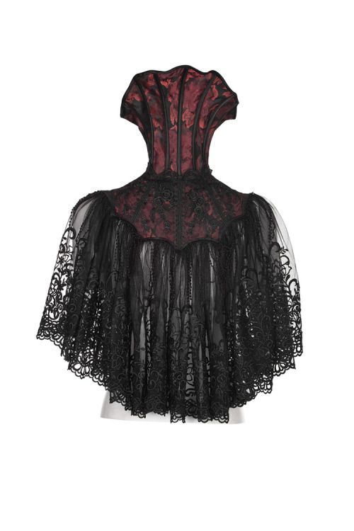  The gothic bat short cloak Punk Rave WY-834DPF/BK-RD  4