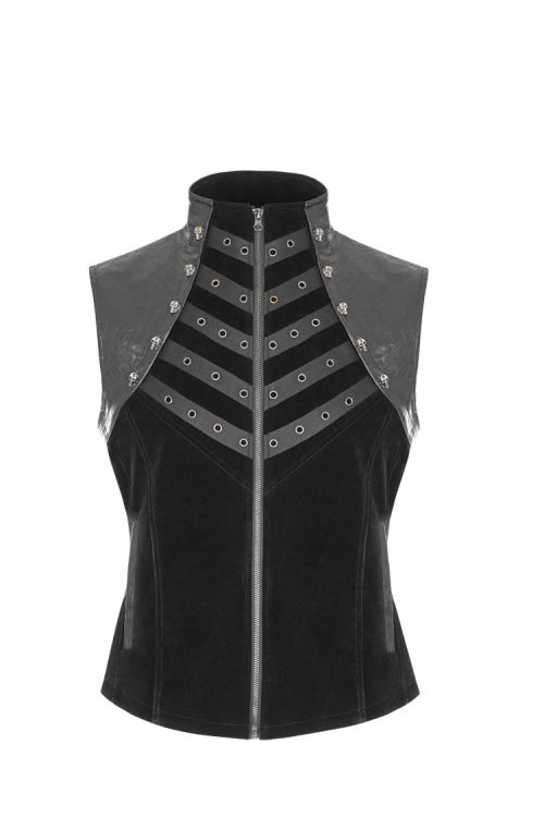  Punk Metal Vest Punk Rave WY-910MJM/BK  2