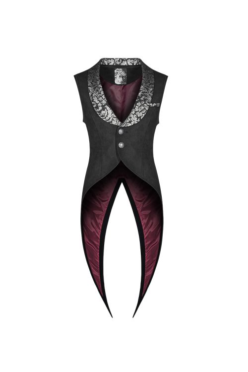  Gothic Swallow Tail Vest Punk Rave WY-1001MJM/BK  2