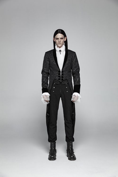  Gothic Medium Length Jacquard Jacket Punk Rave WY-1011LCM/BK  5