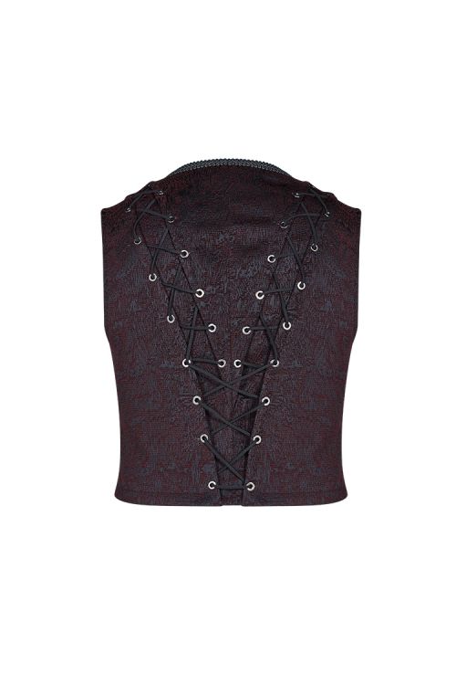  Goth Black and Red Vest Punk Rave WY-1014MJM/BK-RD  4