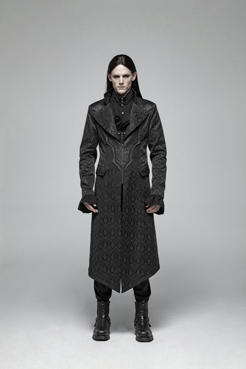 Пальто Gothic jacquard Mid-length Coat Punk Rave WY-1030XCM/BK Изображение 5