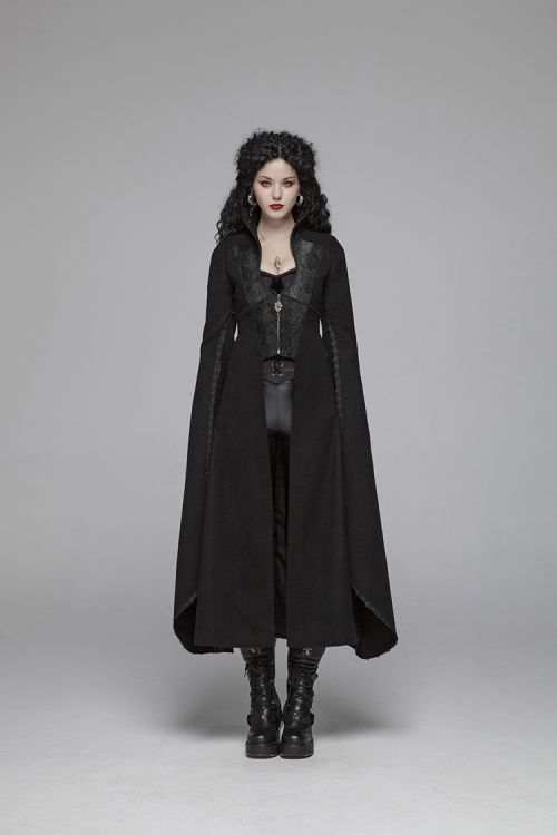  Gothic Woolen Long Coat Punk Rave WY-1044LCF/BK  5