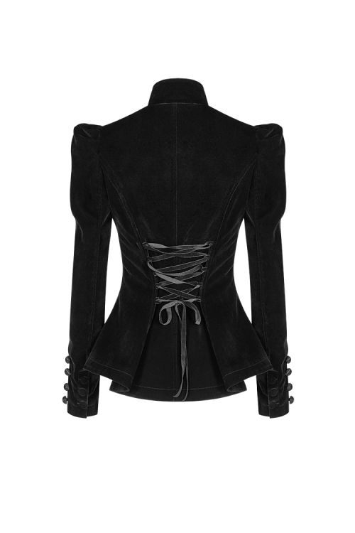  Gothic Weft Velvet Short Coat Punk Rave WY-1045LDF/BK  2