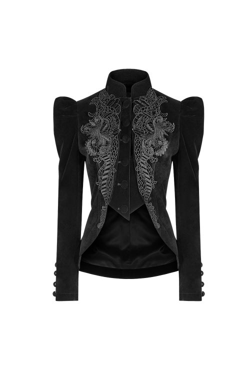  Gothic Weft Velvet Short Coat Punk Rave WY-1045LDF/BK  3