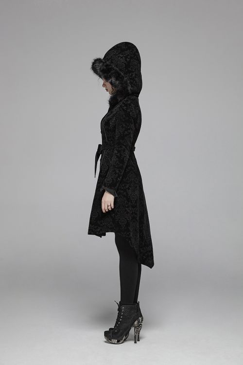  Gothic Pattern Medium Long Coat Punk Rave WY-1054MCF/BK  8