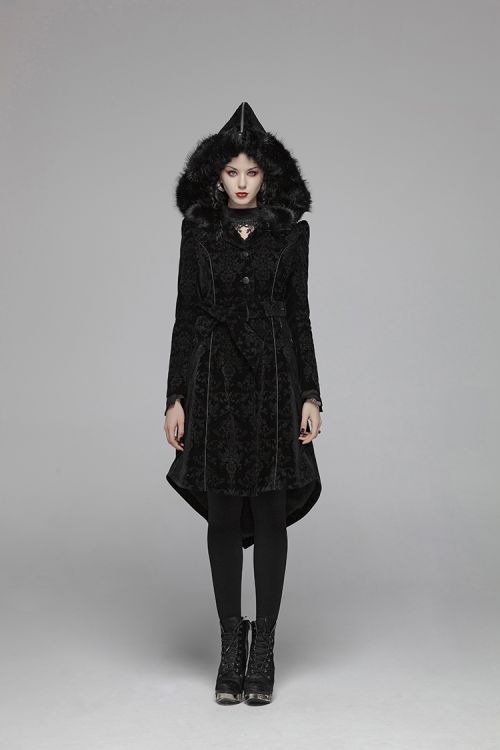  Gothic Pattern Medium Long Coat Punk Rave WY-1054MCF/BK  7