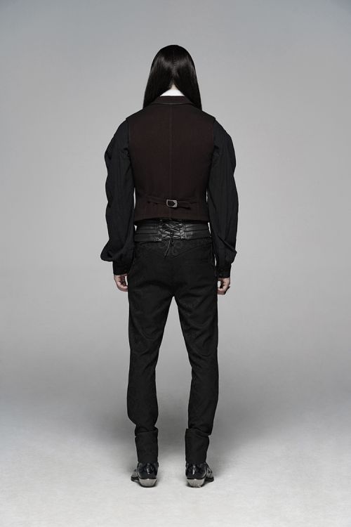  Simple Gentleman Style Vest Punk Rave WY-1072MJM/BK-RD  7
