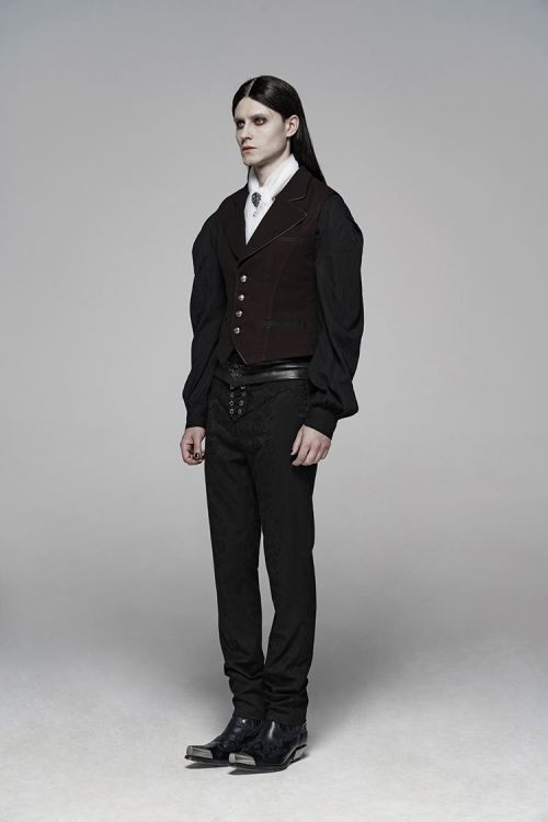  Simple Gentleman Style Vest Punk Rave WY-1072MJM/BK-RD  6