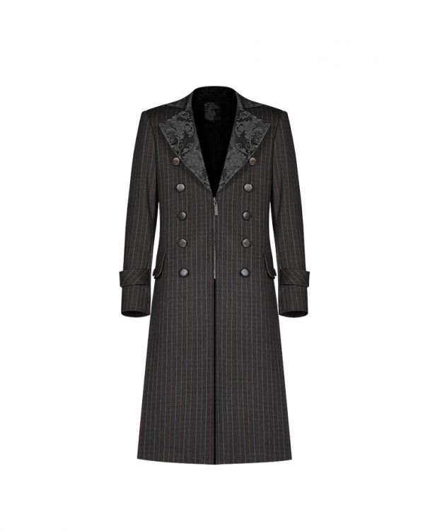  Gentleman Style Vertical Medium Long Coat Punk Rave WY-1073XCM/BK-CO  2