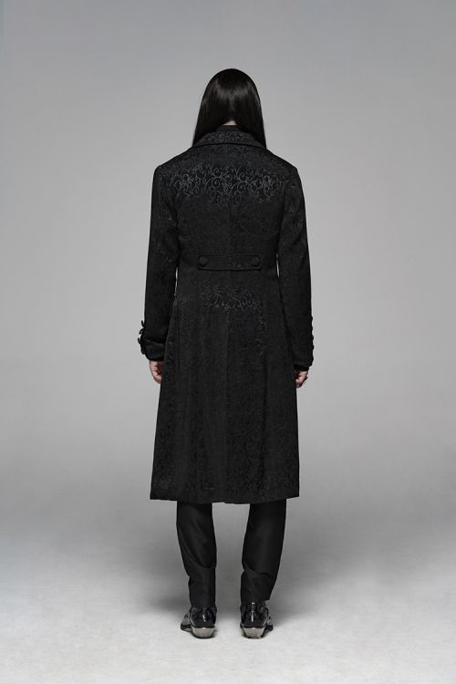  Vintage Gothic Jacquard Medium Long Coat Punk Rave WY-1078XCM/BK  5