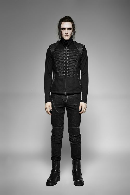  Military Uniform Vest Punk Rave Y-711/BK  5