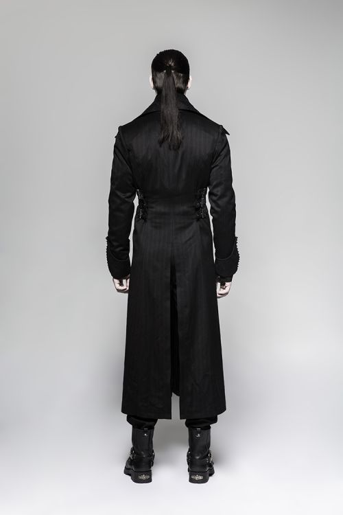  Gentleman Steam Punk Arctic Wolf Collar Long Coat Punk Rave Y-742/BK-ST  6