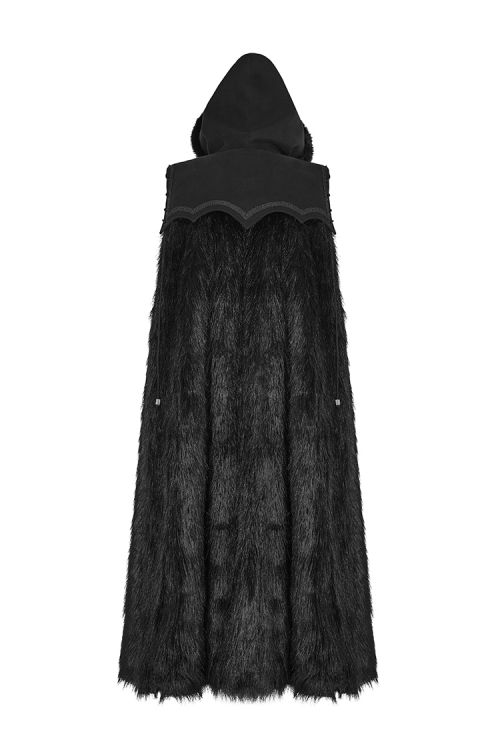  Gothic Witch Long Fur Cloak Punk Rave Y-803/BK  4
