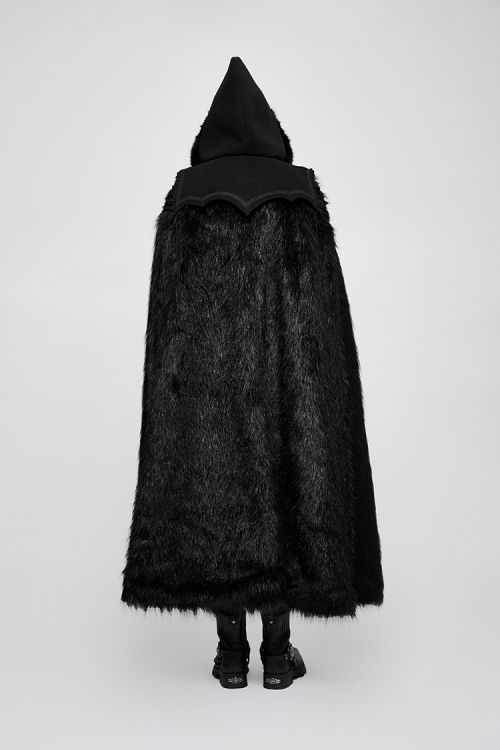  Gothic Witch Long Fur Cloak Punk Rave Y-803/BK  6