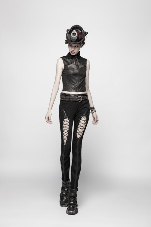  Punk Hollow-out Stretch Trousers Punk Rave WK-346XCF/BK  7