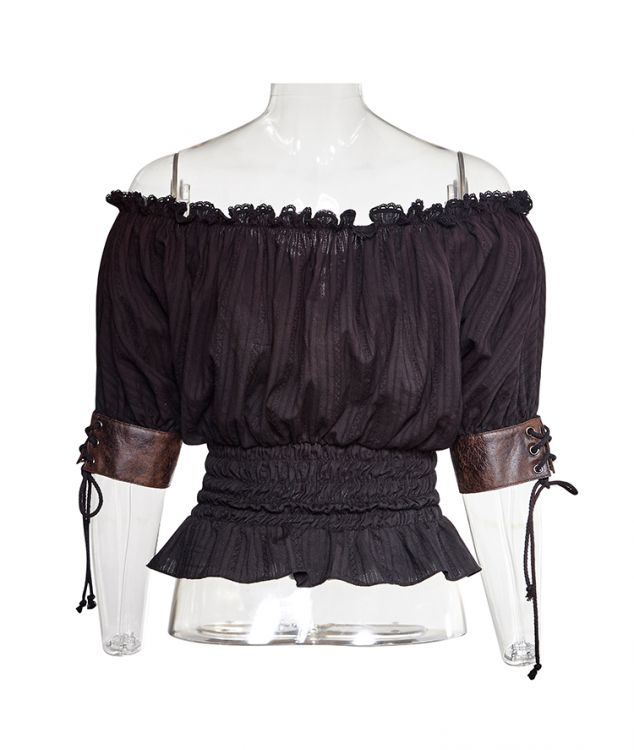  Steampunk Slash Neck T-shirt Punk Rave T-444/BK  4