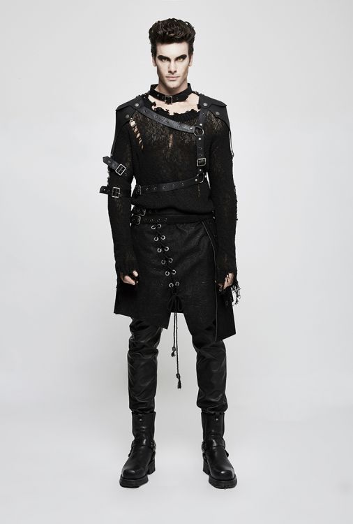  PUNK Irregular Suede Skirt Punk Rave Q-341/BK  5