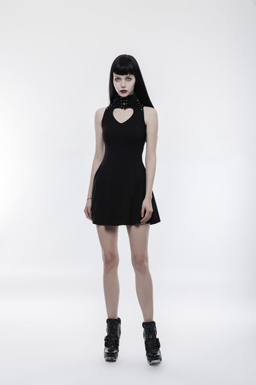  Goth heart shape breast hollow out laced dress Punk Rave OPQ-249LQF/BK  7