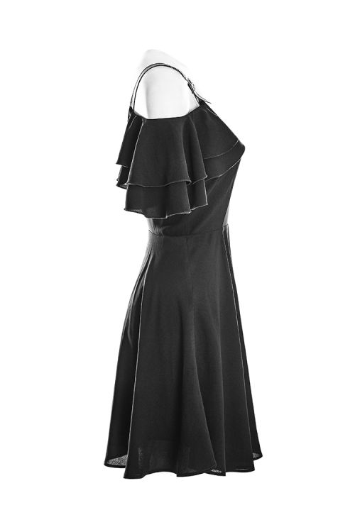  Lotus Leaf Chiffon Strap Dress Punk Rave OPQ-301LQF/BK  3
