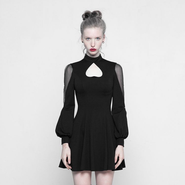  High Collar Inverted Peach Heart Mosaic Dress Punk Rave OPQ-305LQF/BK  5